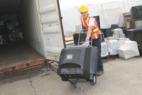 Secure on-site waste loading with PPE and traffic management