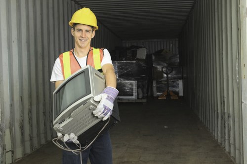 Professional waste clearance team at work