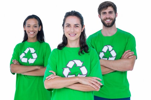 Customer consulting with furniture clearance service